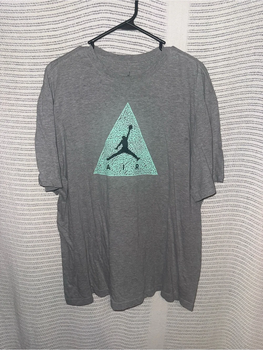 Jordan Gray Short-Sleeve Tee with Mint Triangle Jumpman